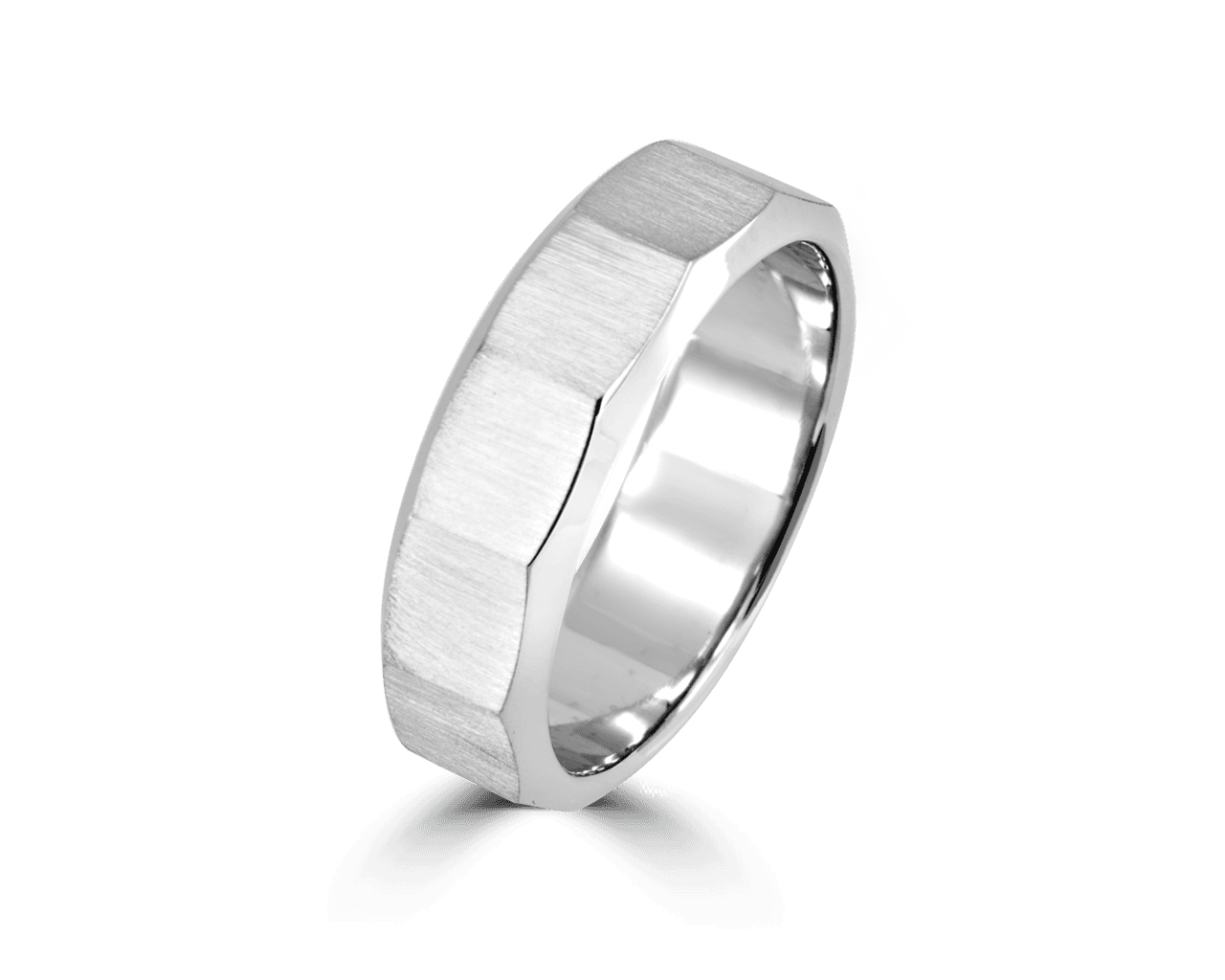 Mens Twelve Faceted Band with Satin Finish