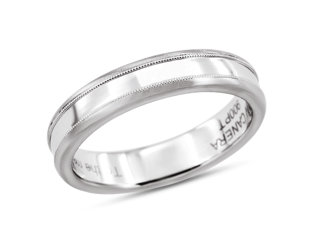 Men's 4mm Band with Raised Matte Edge