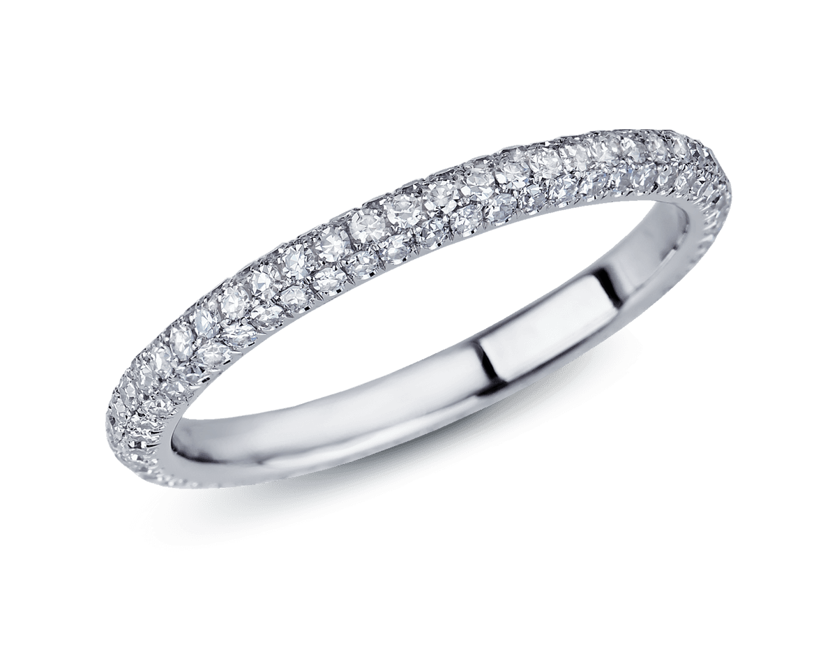 Pave Band in Multi-Row Pave