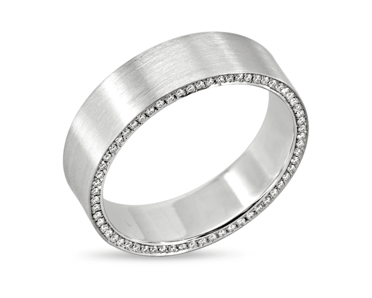 Men's 6mm-Brushed Band with Pave Profile