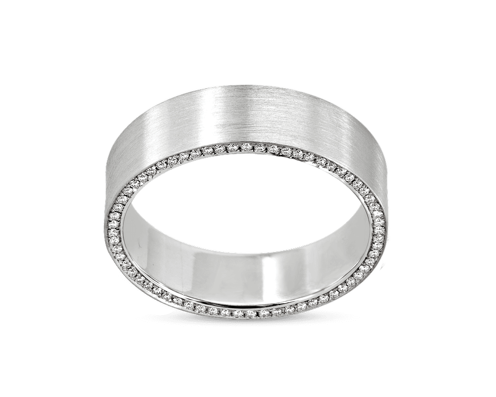 Men's 6mm-Brushed Band with Pave Profile